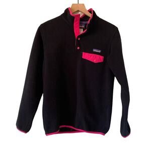Patagonia Women's Synchilla Snap T Jacket XS  Black Fleece Pullover